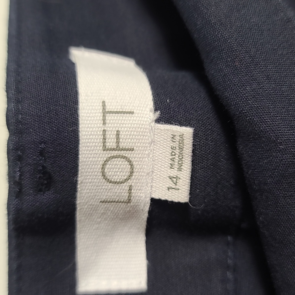 LOFT The Riviera Slim Cropped Pant in Navy Blue Size 14 - Picture 2 of 14